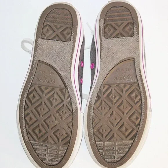 Converse All Star Gray Purple Shoes Sneakers - Picture 4 of 4